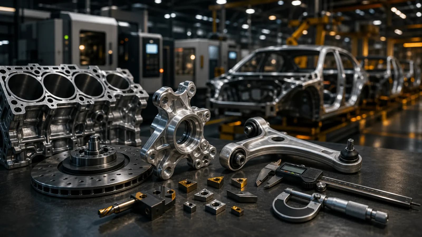 Otomotiv yan sanayi üretimi için hassas işlenmiş metal parçalar